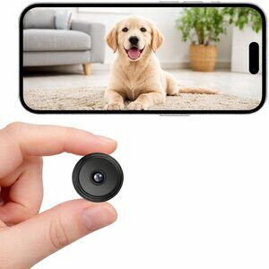 2K Mini Hidden Camera Nanny Cam WiFi Motion Detection App Control Black